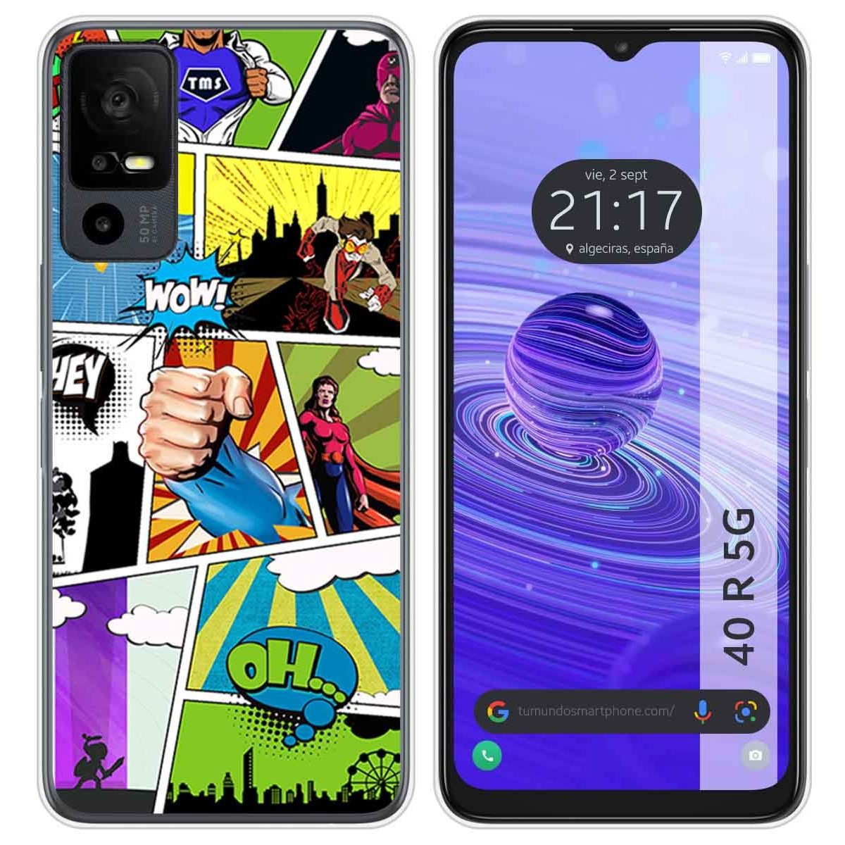 Funda Silicona para TCL 40 R 5G diseño Comic Dibujos