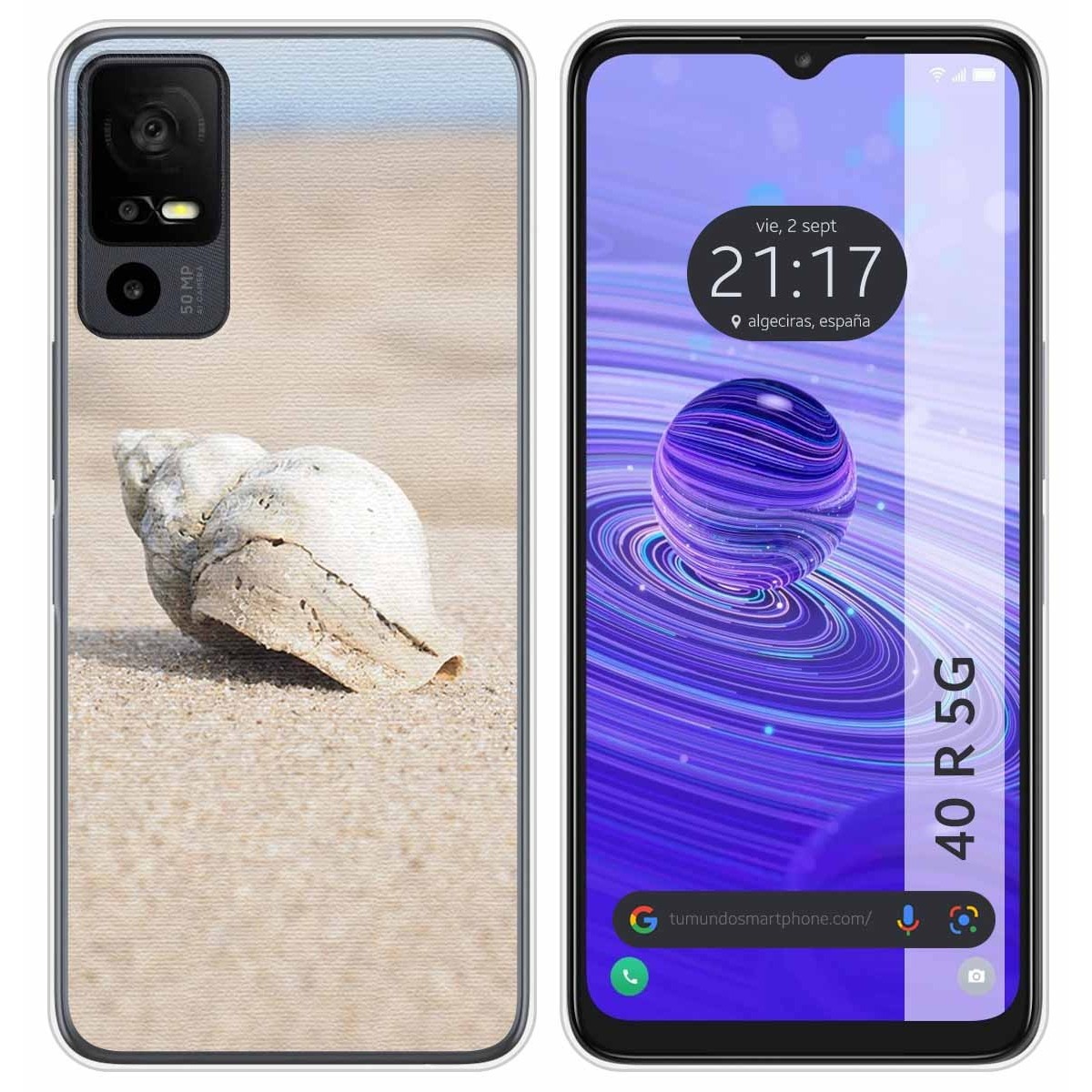 Funda Silicona para TCL 40 R 5G diseño Concha Dibujos