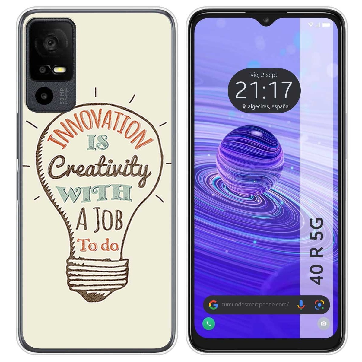 Funda Silicona para TCL 40 R 5G diseño Creativity Dibujos