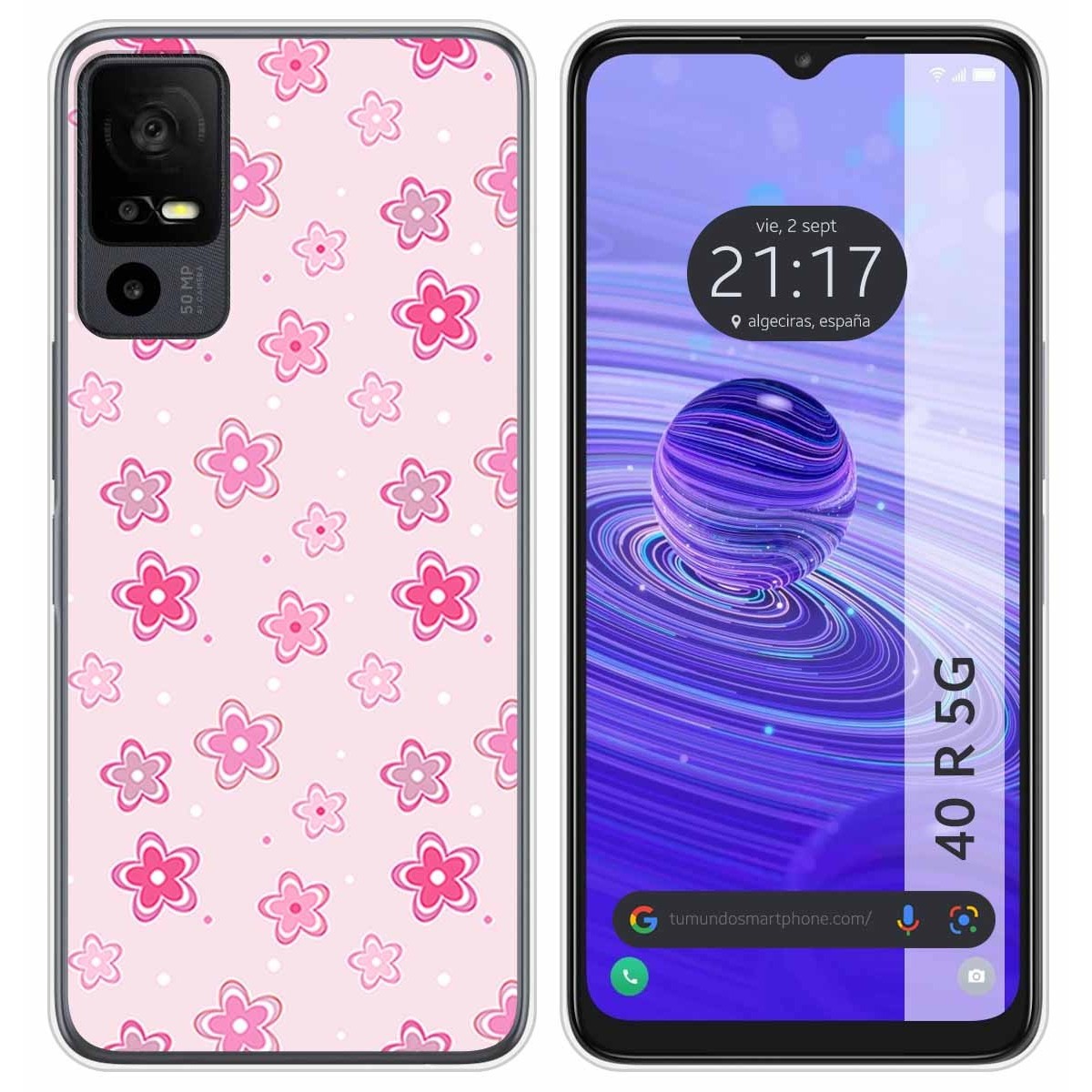 Funda Silicona para TCL 40 R 5G diseño Flores Dibujos