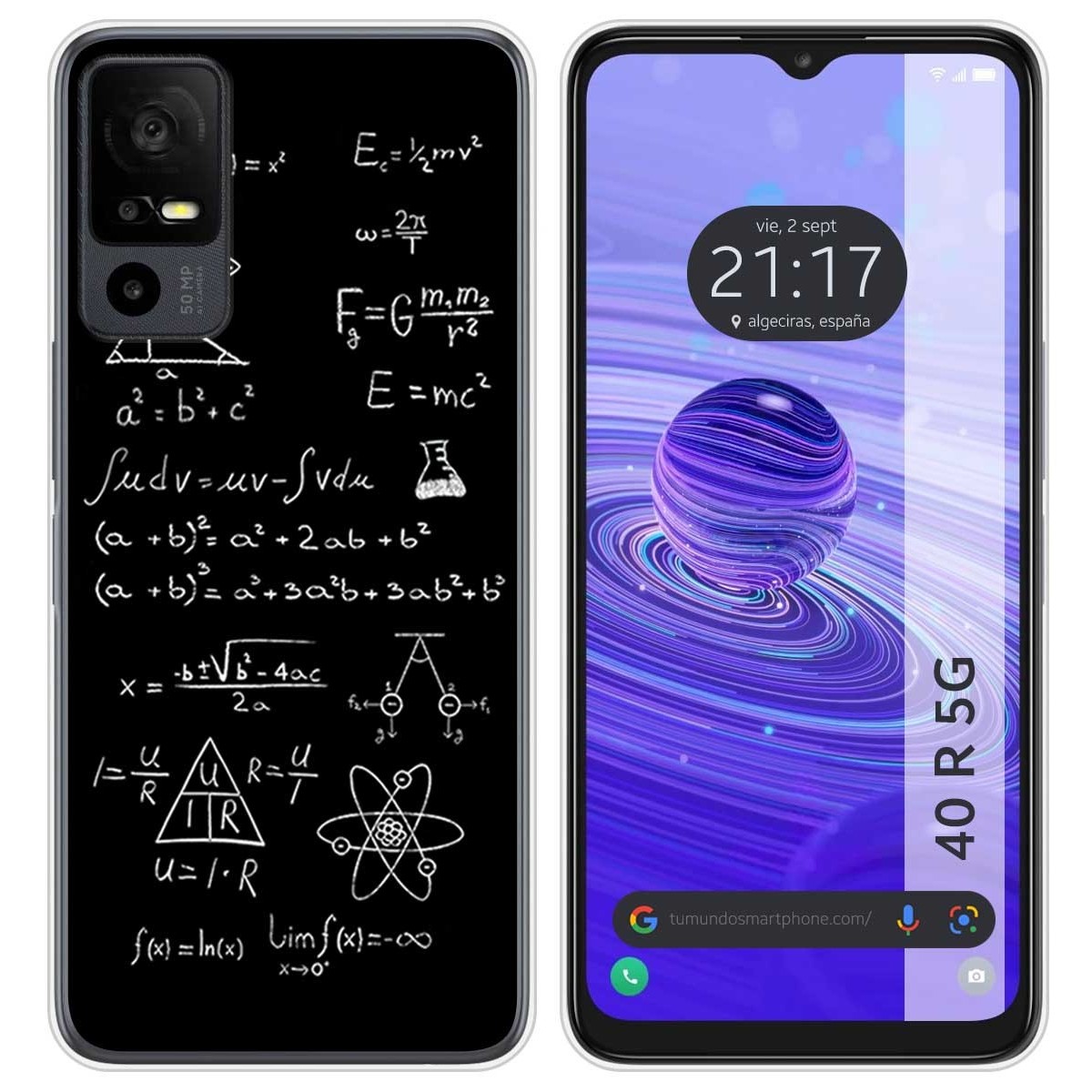 Funda Silicona para TCL 40 R 5G diseño Formulas Dibujos