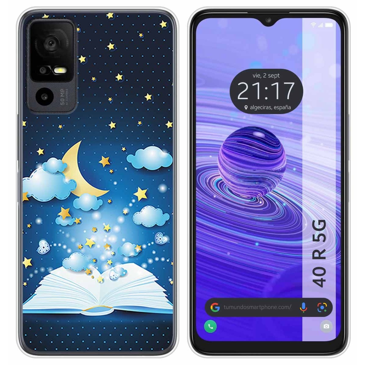 Funda Silicona para TCL 40 R 5G diseño Libro Cuentos Dibujos