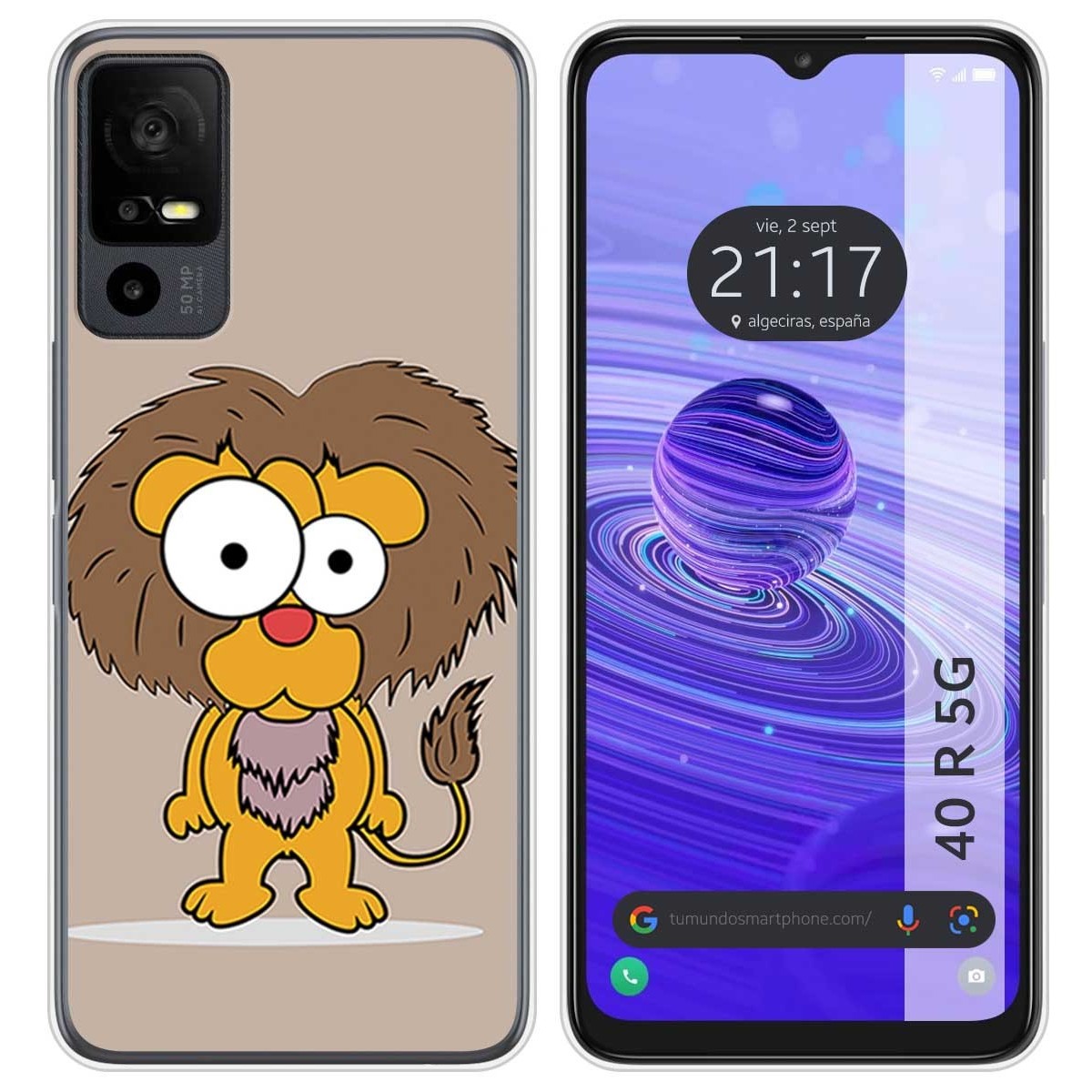 Funda Silicona para TCL 40 R 5G diseño Leon Dibujos