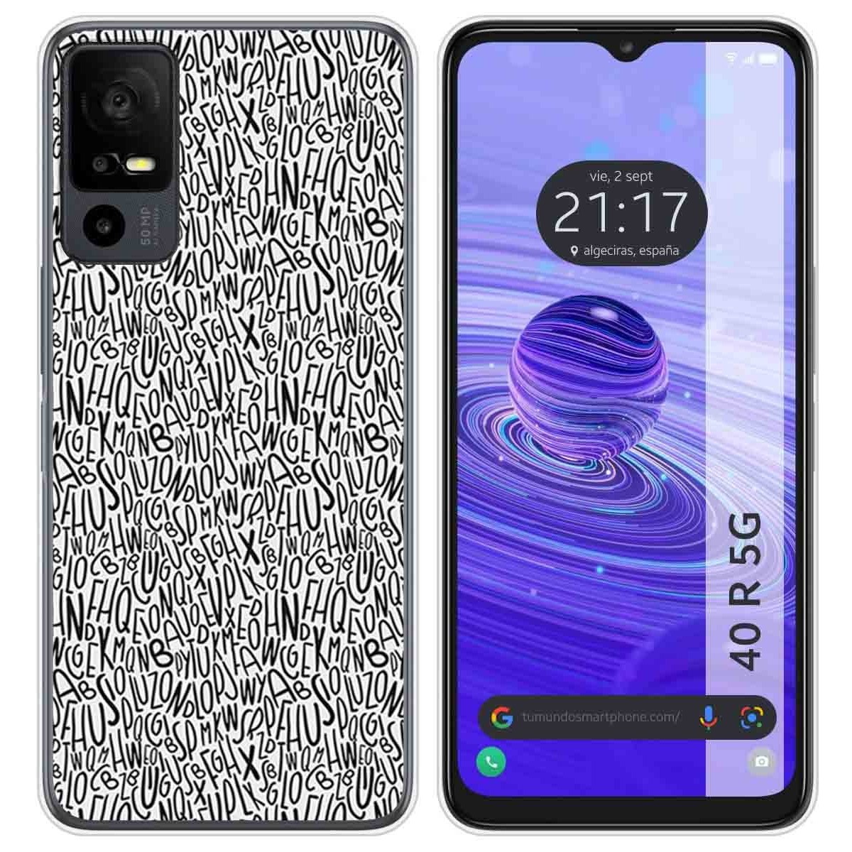 Funda Silicona para TCL 40 R 5G diseño Letras Dibujos