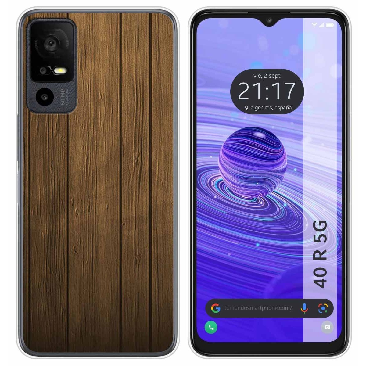 Funda Silicona para TCL 40 R 5G diseño Madera Dibujos