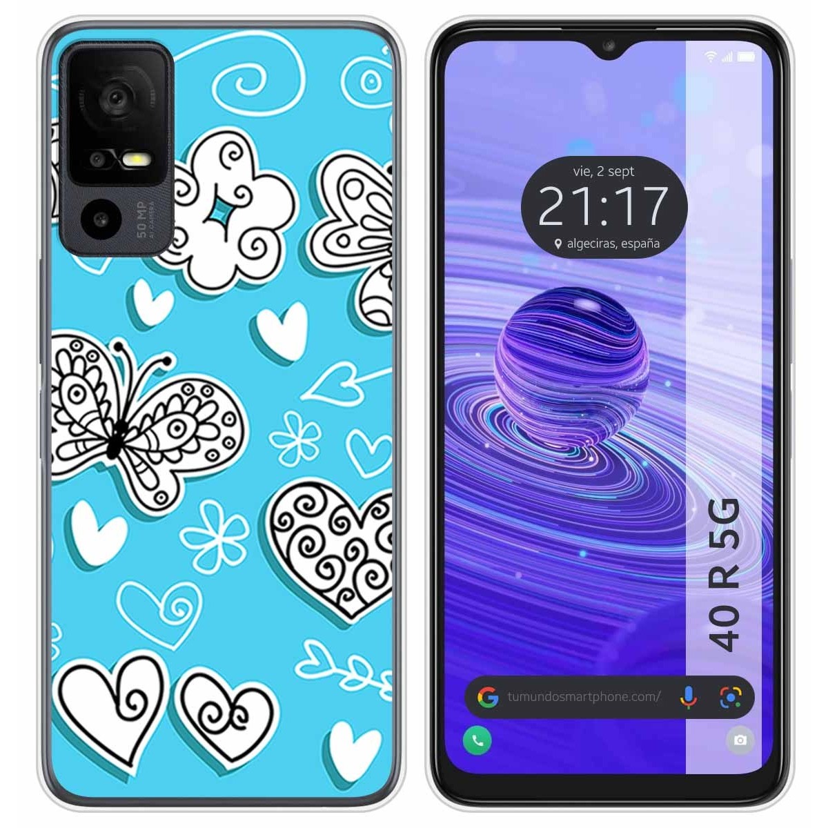 Funda Silicona para TCL 40 R 5G diseño Mariposas Dibujos