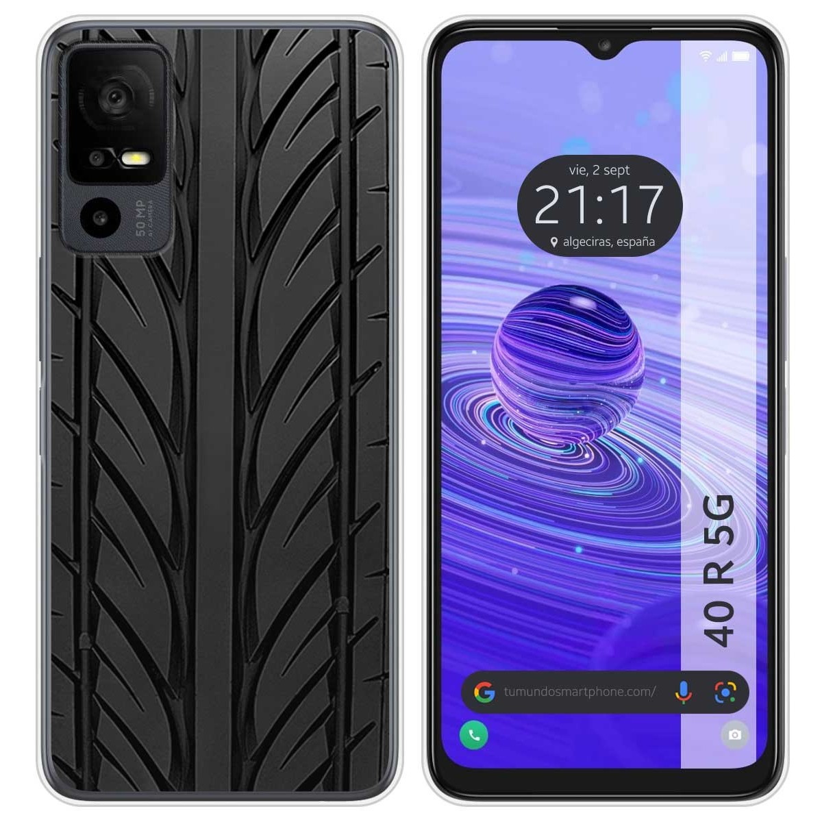Funda Silicona para TCL 40 R 5G diseño Neumatico Dibujos