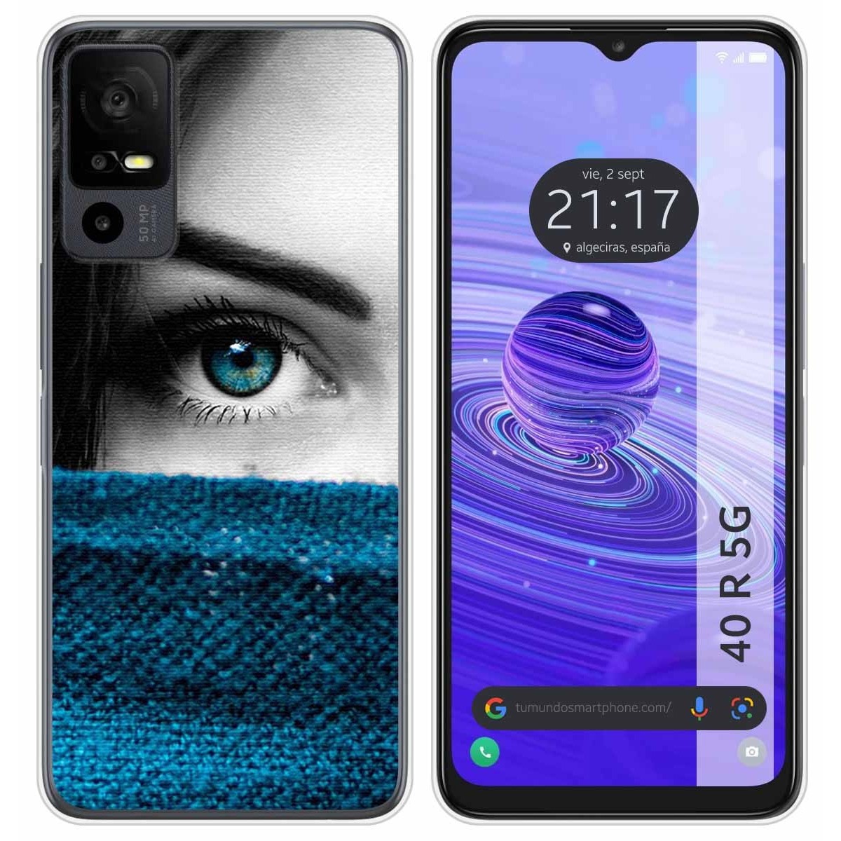 Funda Silicona para TCL 40 R 5G diseño Ojo Dibujos