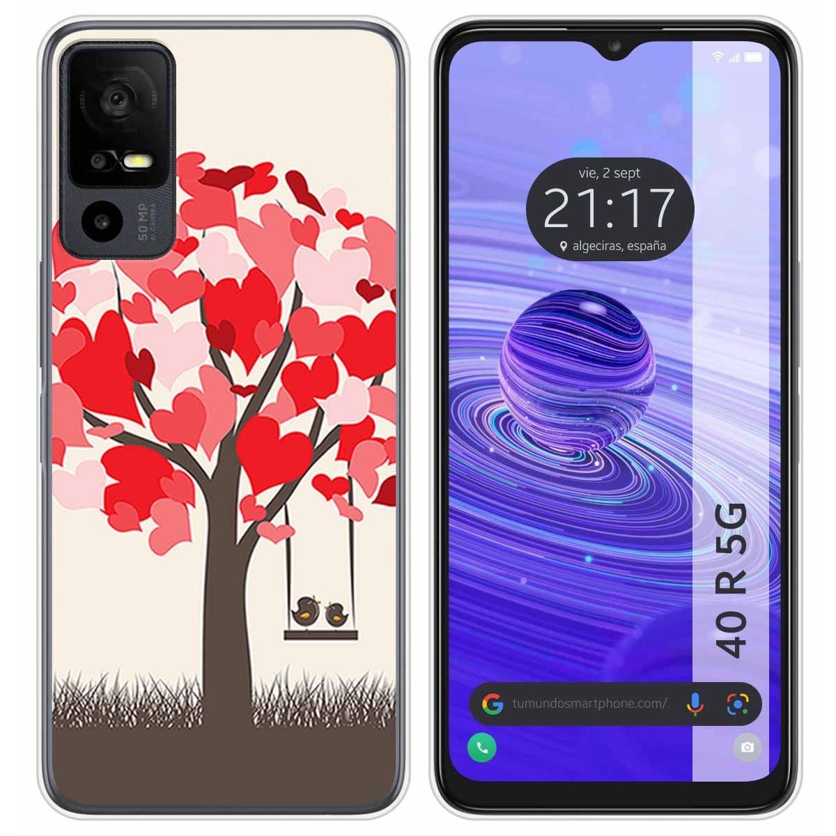 Funda Silicona para TCL 40 R 5G diseño Pajaritos Dibujos