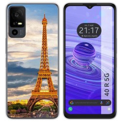 Funda Silicona para TCL 40 R 5G diseño Paris Dibujos