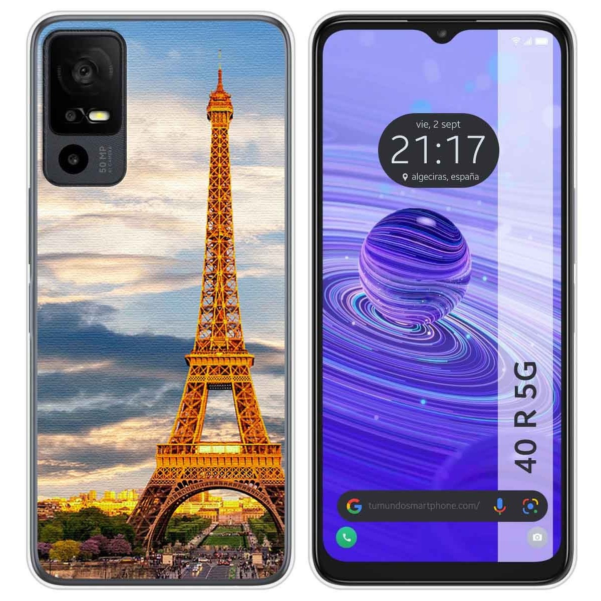 Funda Silicona para TCL 40 R 5G diseño Paris Dibujos