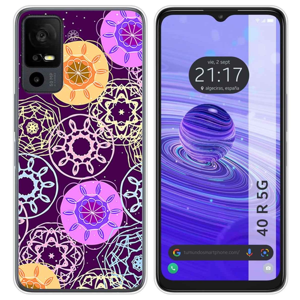 Funda Silicona para TCL 40 R 5G diseño Radial Dibujos