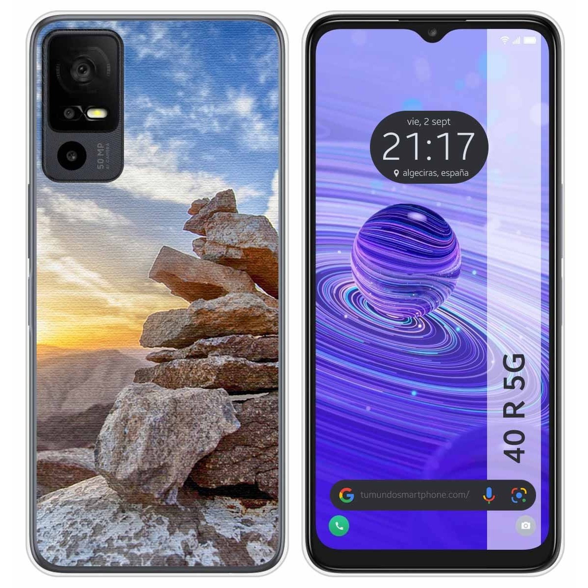 Funda Silicona para TCL 40 R 5G diseño Sunset Dibujos