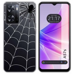 Funda Silicona Transparente para Oppo A57s diseño Araña Dibujos