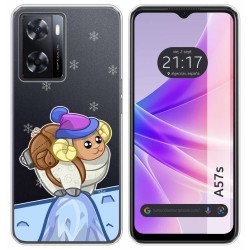Funda Silicona Transparente para Oppo A57s diseño Cabra Dibujos