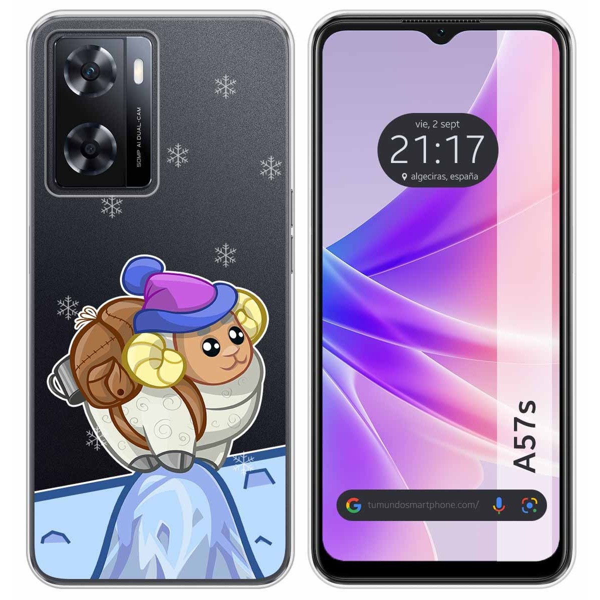 Funda Silicona Transparente para Oppo A57s diseño Cabra Dibujos