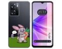 Funda Silicona Transparente para Oppo A57s diseño Conejo Dibujos