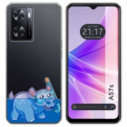 Funda Silicona Transparente para Oppo A57s diseño Hipo Dibujos