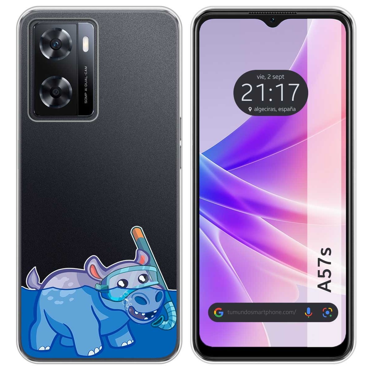 Funda Silicona Transparente para Oppo A57s diseño Hipo Dibujos