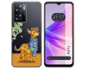 Funda Silicona Transparente para Oppo A57s diseño Jirafa Dibujos