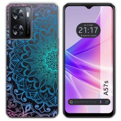 Funda Silicona Transparente para Oppo A57s diseño Mandala Dibujos