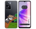 Funda Silicona Transparente para Oppo A57s diseño Panda Dibujos