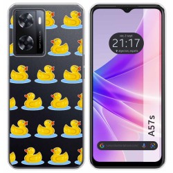 Funda Silicona Transparente para Oppo A57s diseño Pato Dibujos