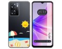 Funda Silicona Transparente para Oppo A57s diseño Playa Dibujos