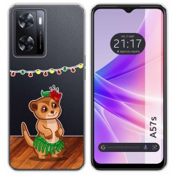 Funda Silicona Transparente para Oppo A57s diseño Suricata Dibujos