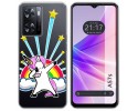 Funda Silicona Transparente para Oppo A57s diseño Unicornio Dibujos
