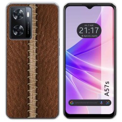 Funda Silicona para Oppo A57s diseño Cuero 01 Dibujos