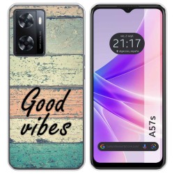 Funda Silicona para Oppo A57s diseño Madera 01 Dibujos