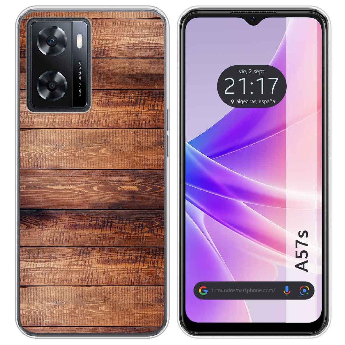 Funda Silicona para Oppo A57s diseño Madera 02 Dibujos
