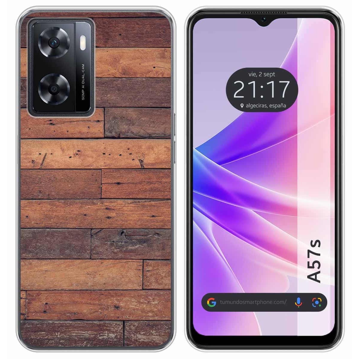 Funda Silicona para Oppo A57s diseño Madera 03 Dibujos