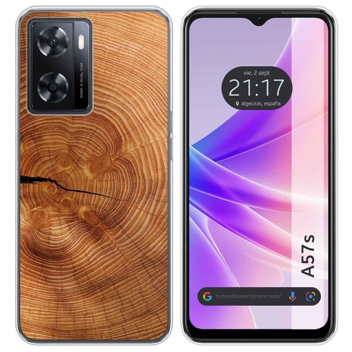 Funda Silicona para Oppo A57s diseño Madera 04 Dibujos
