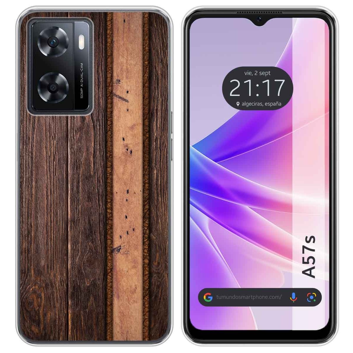 Funda Silicona para Oppo A57s diseño Madera 05 Dibujos