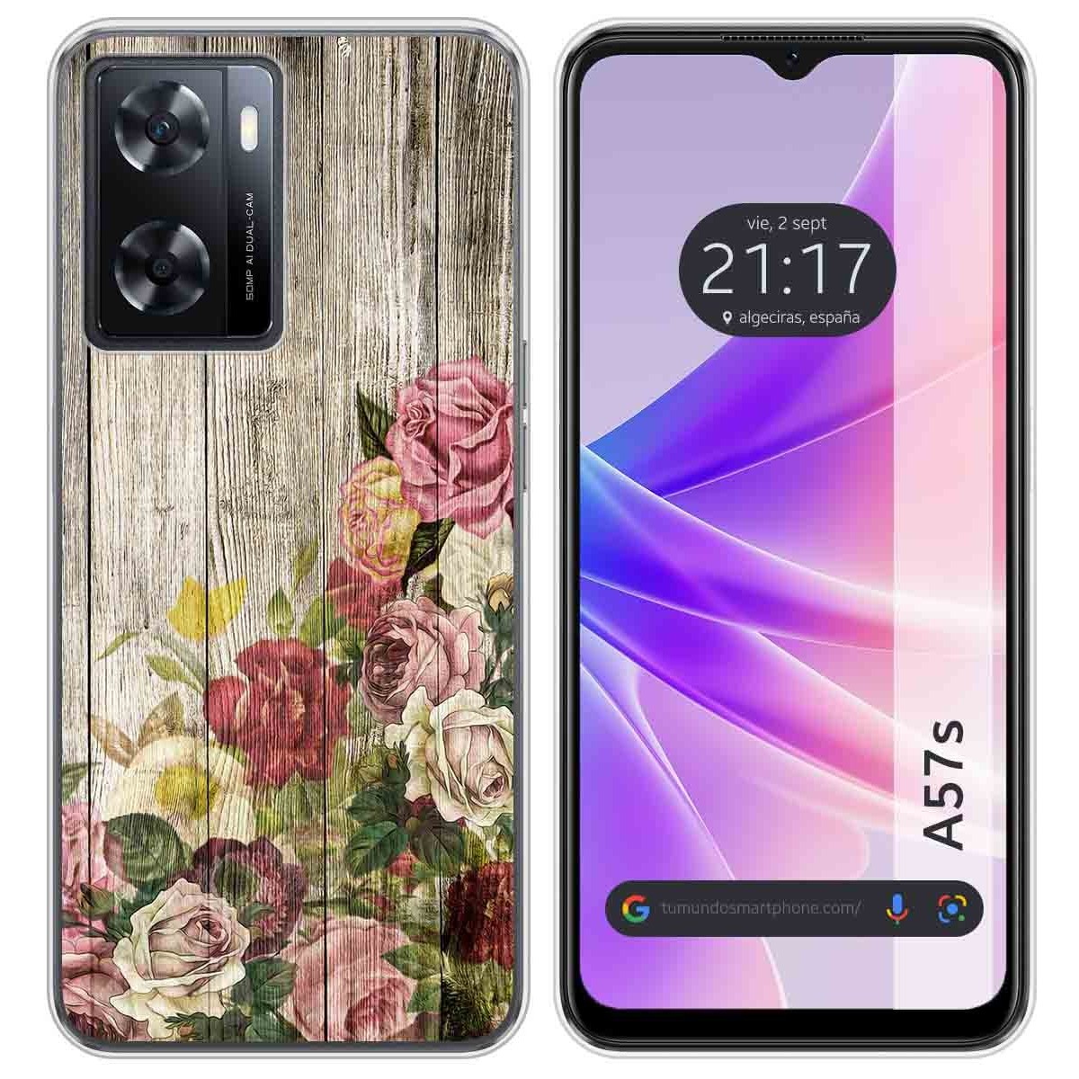 Funda Silicona para Oppo A57s diseño Madera 08 Dibujos