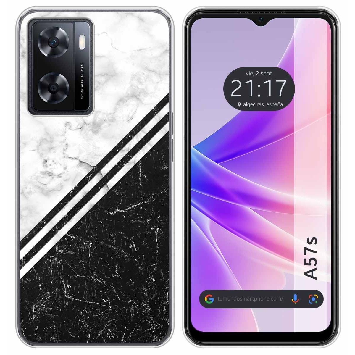 Funda Silicona para Oppo A57s diseño Mármol 01 Dibujos