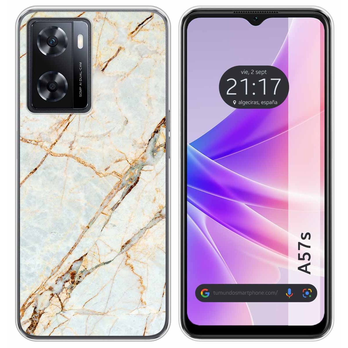 Funda Silicona para Oppo A57s diseño Mármol 13 Dibujos
