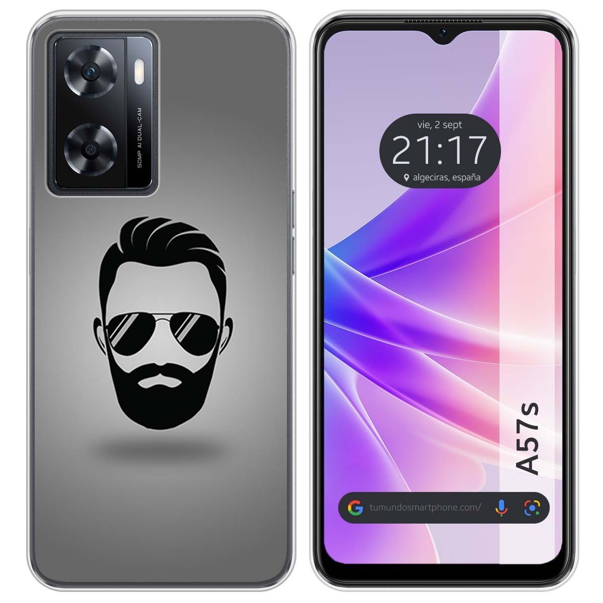 Funda Silicona para Oppo A57s diseño Barba Dibujos