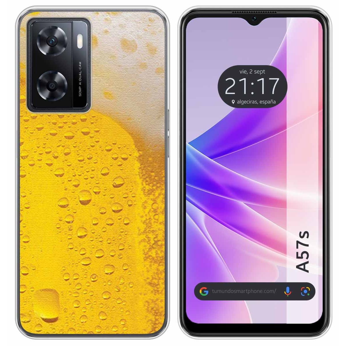 Funda Silicona para Oppo A57s diseño Cerveza Dibujos
