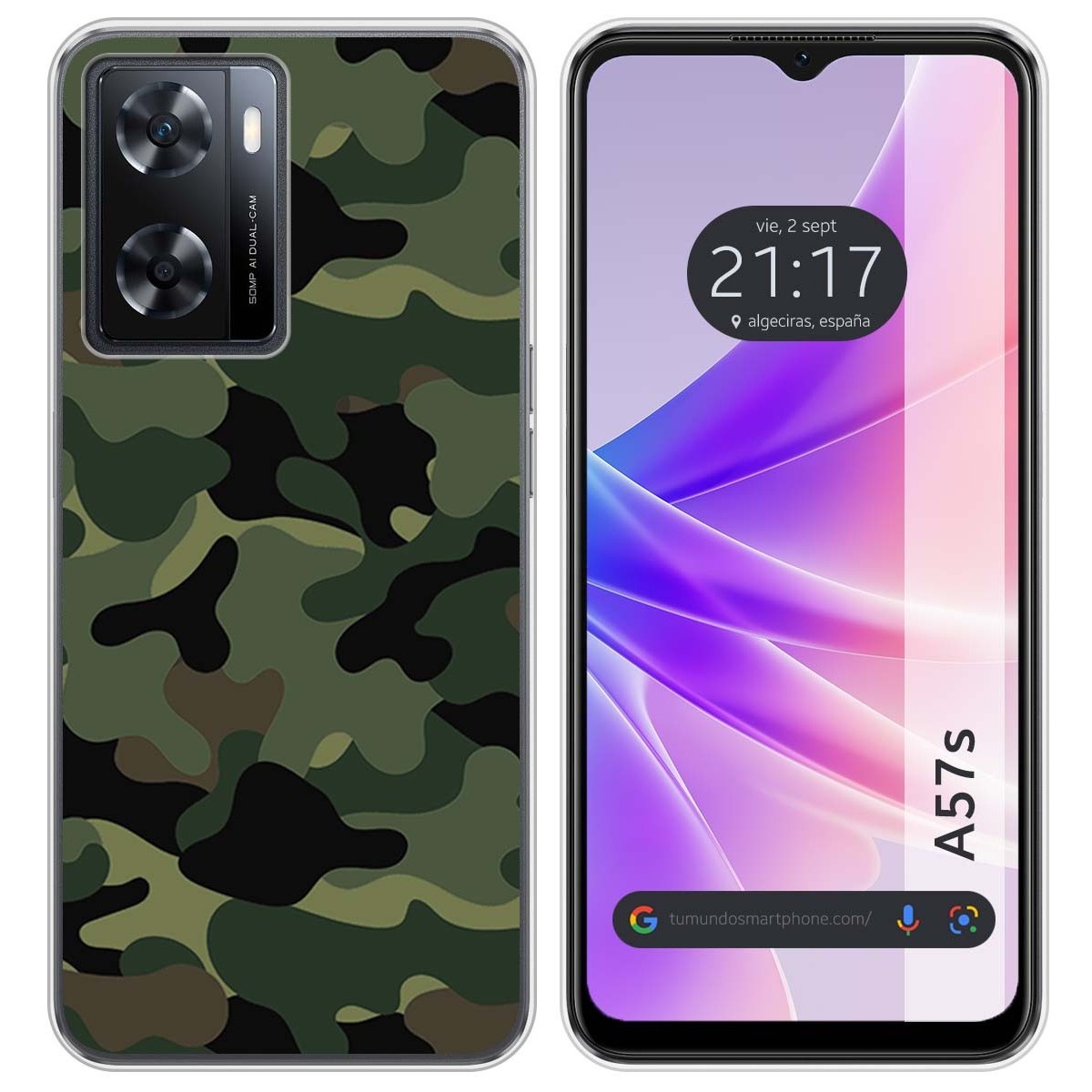 Funda Silicona para Oppo A57s diseño Camuflaje Dibujos