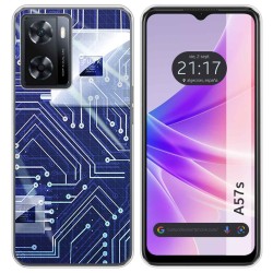 Funda Silicona para Oppo A57s diseño Circuito Dibujos
