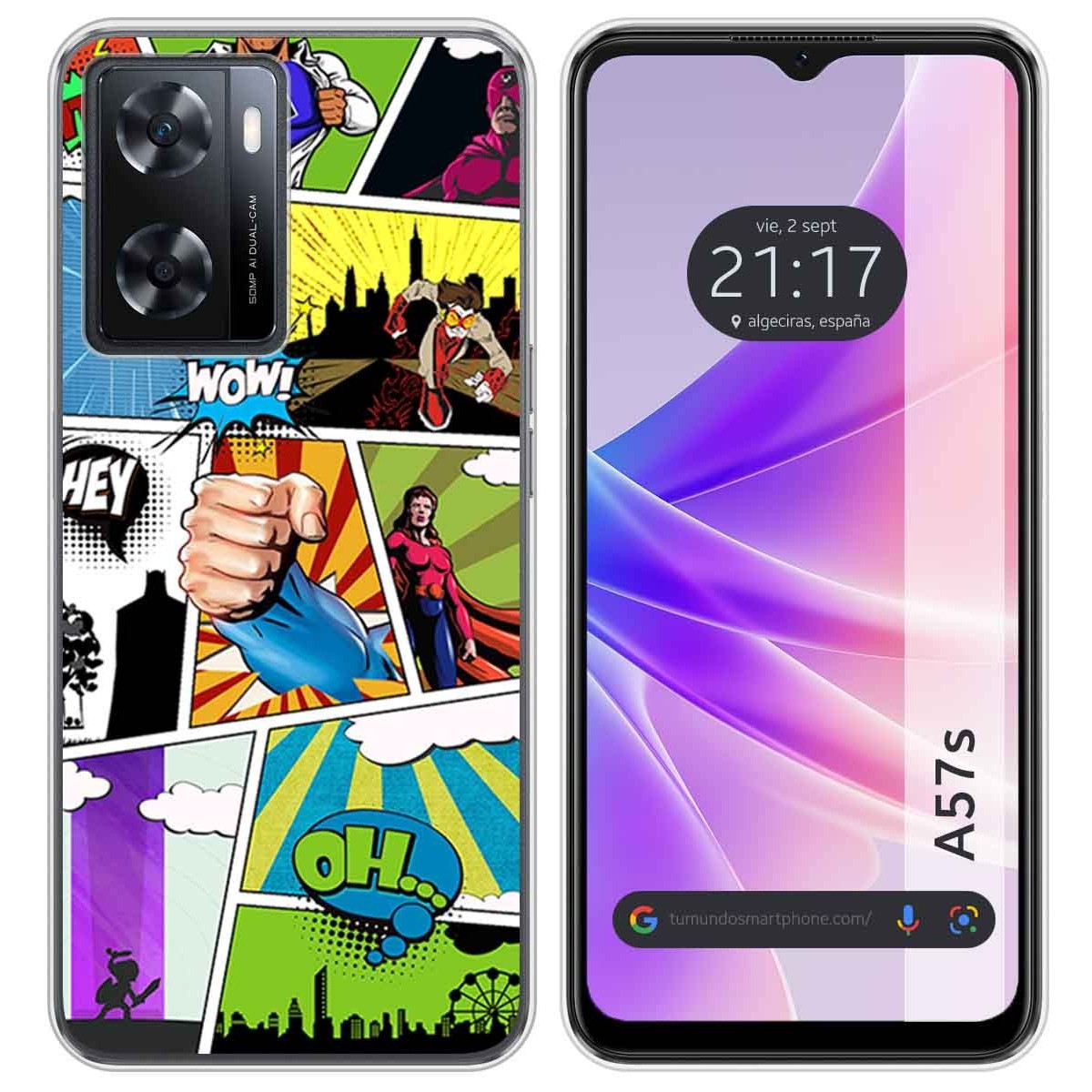 Funda Silicona para Oppo A57s diseño Comic Dibujos