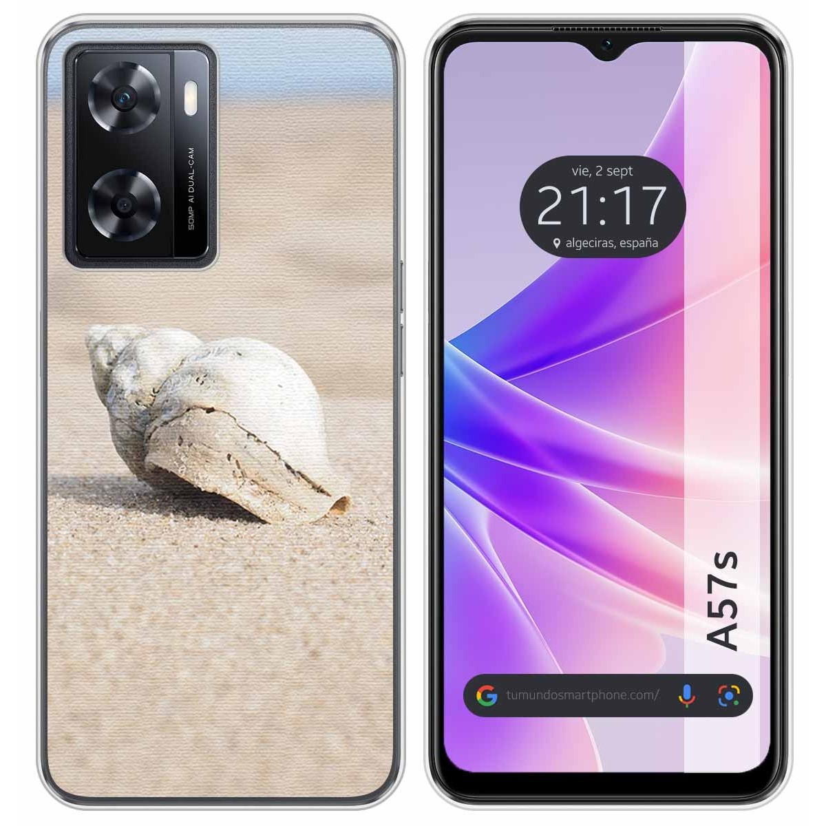 Funda Silicona para Oppo A57s diseño Concha Dibujos