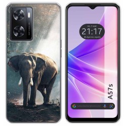 Funda Silicona para Oppo A57s diseño Elefante Dibujos