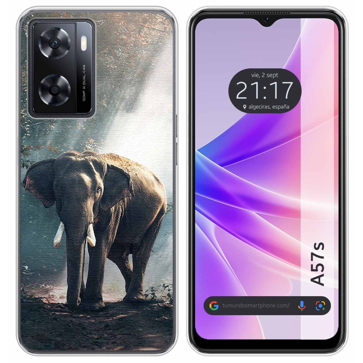 Funda Silicona para Oppo A57s diseño Elefante Dibujos
