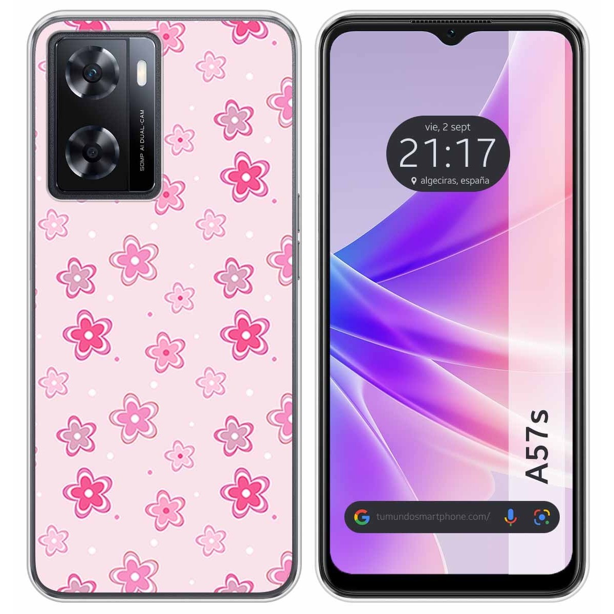Funda Silicona para Oppo A57s diseño Flores Dibujos