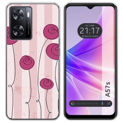 Funda Silicona para Oppo A57s diseño Flores Vintage Dibujos