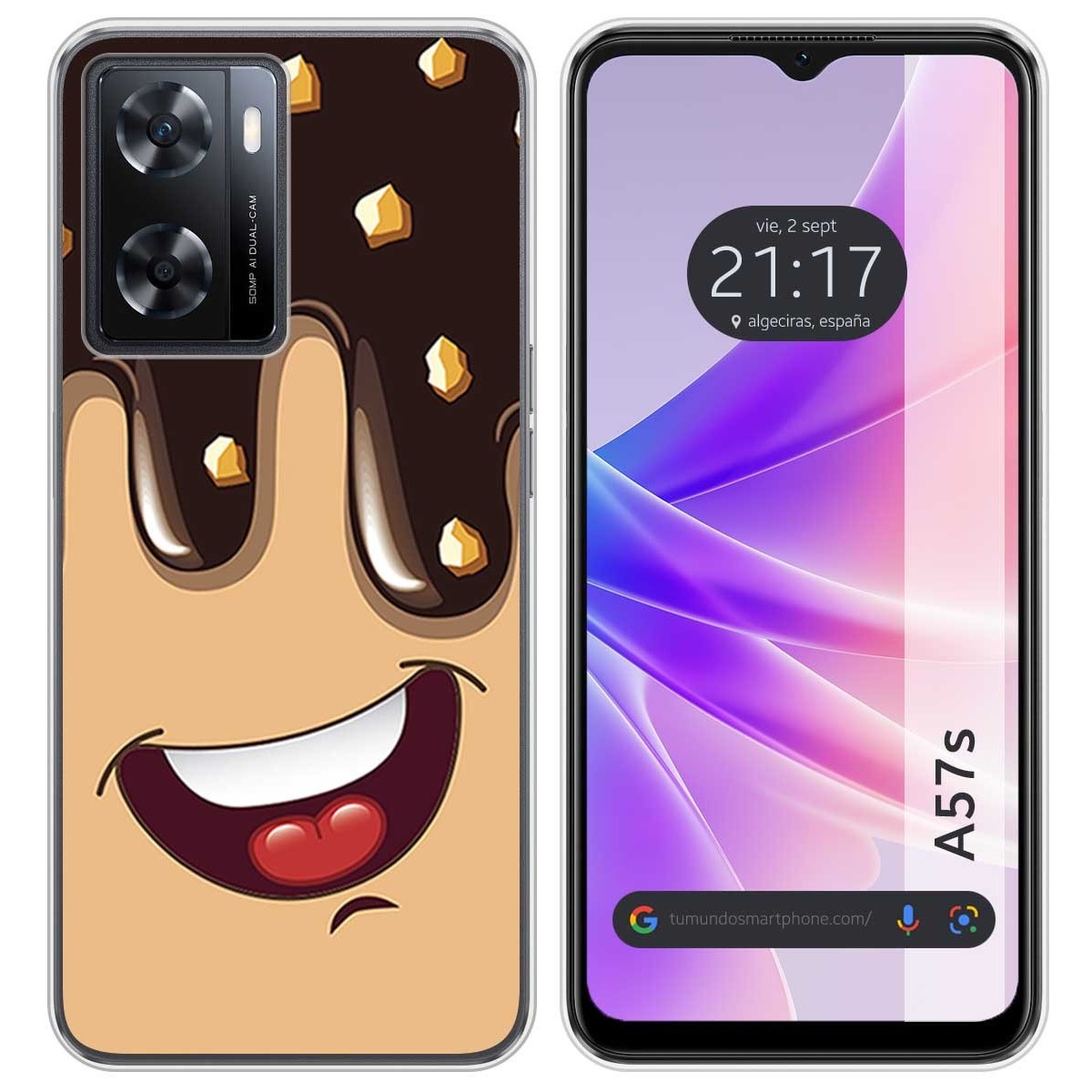 Funda Silicona para Oppo A57s diseño Helado Chocolate Dibujos